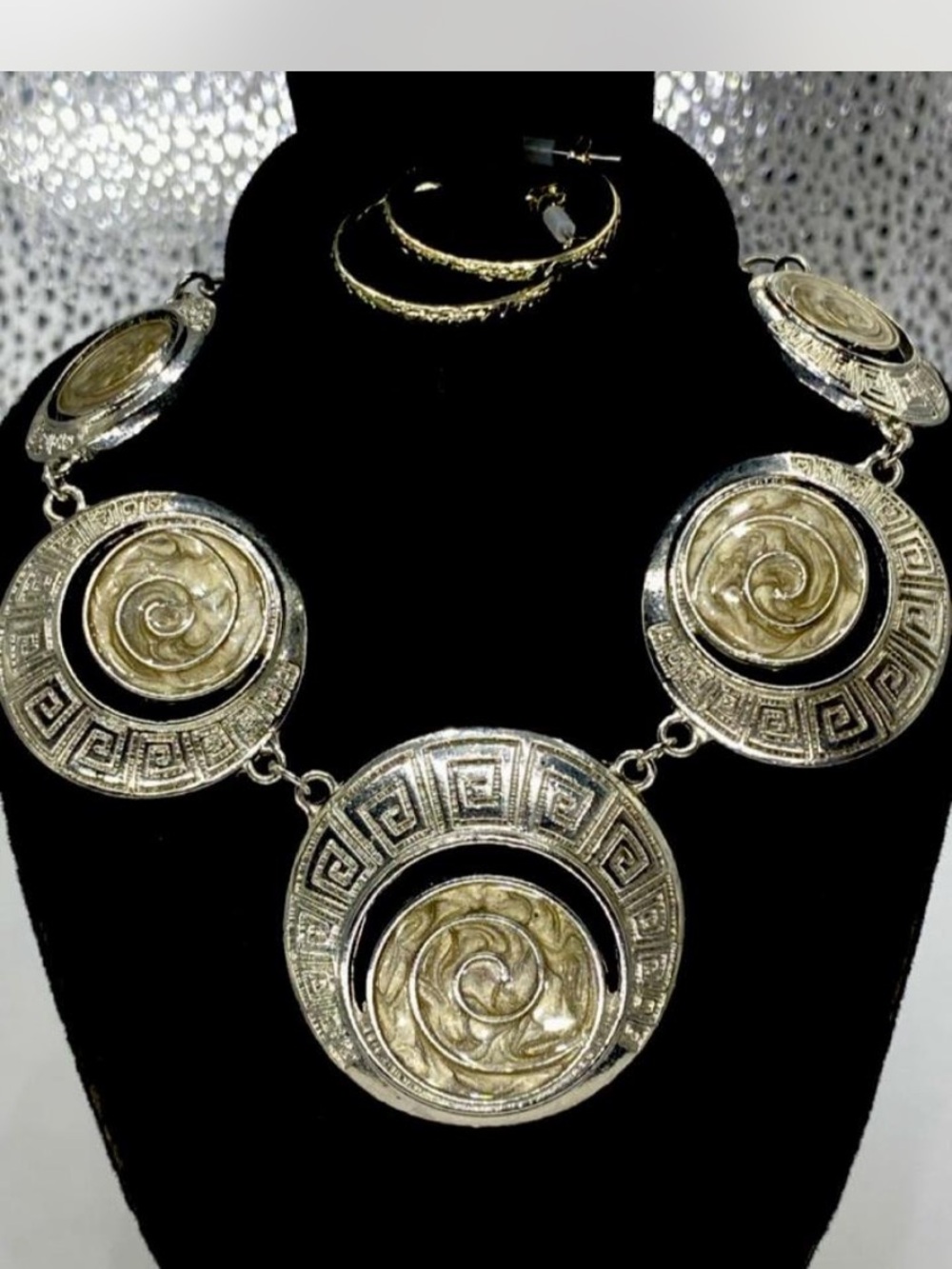 Statement ^^^ Greek Key *** Ladies Necklace \ Earrings *